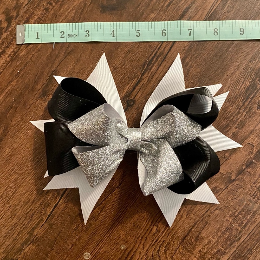 Black, Silver, and White Bow